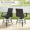 3 Pieces Patio Swivel Bar Set including 2 Swivel Chairs and 1 Bar Table with Aluminum Frame